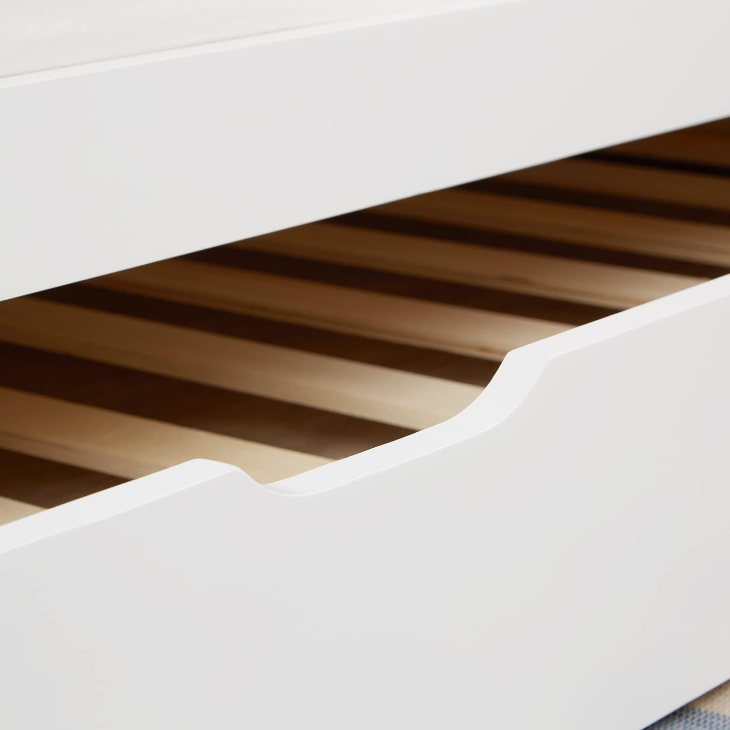 Homestyle4u Kinderbett Einzelbett Holzbett Tagesbett 90x200 ausziehbar Weiß mit Lattenrost Ausziehbett Kiefer massiv Holz | Artikel 1420