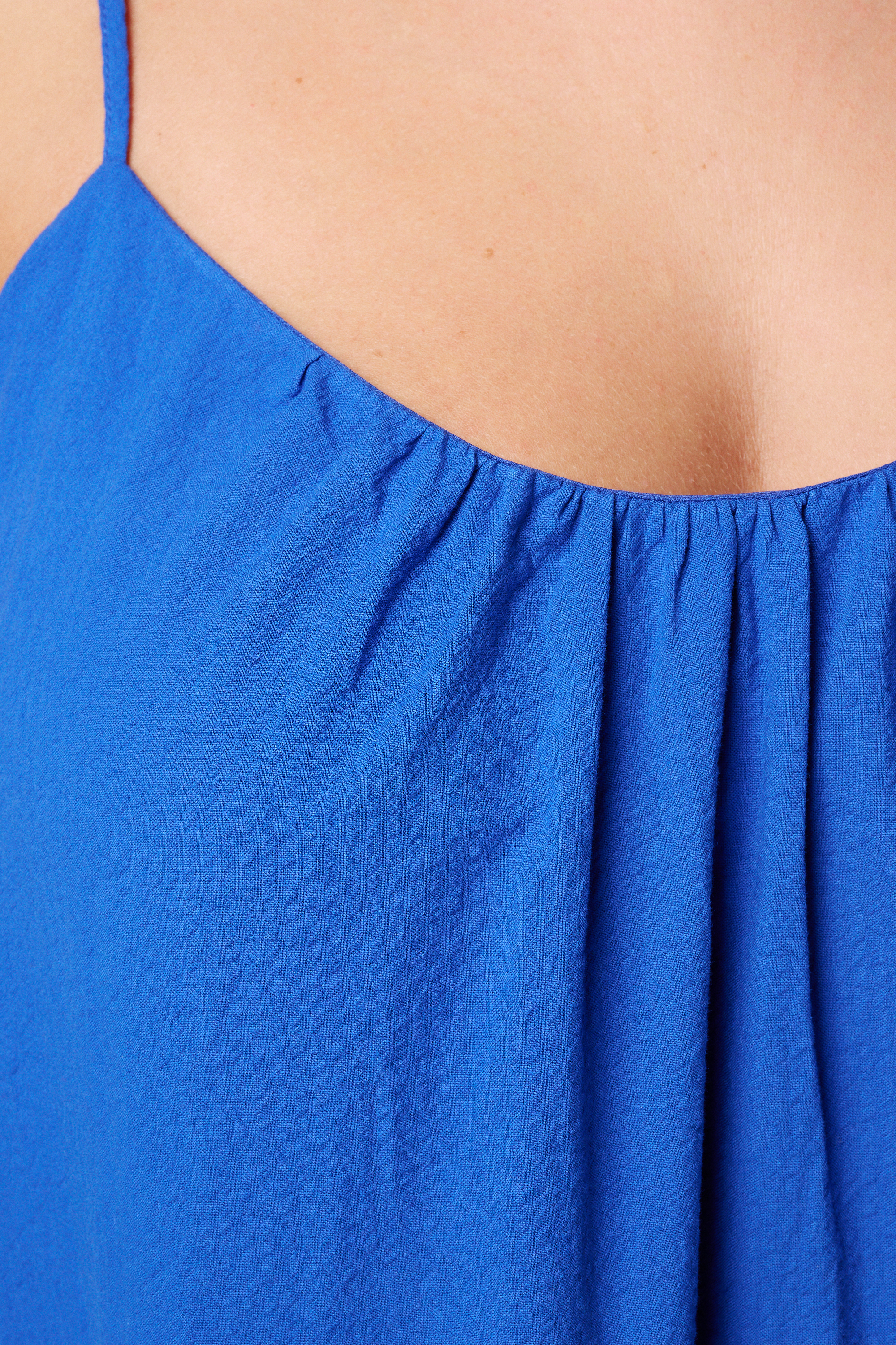 Maxi jurk met spaghettibandjes Kobalt blauw