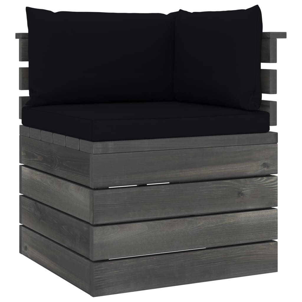 Salon de jardin palette meuble d'extérieur ensemble de mobilier 6 pièces avec coussins bois de pin massif