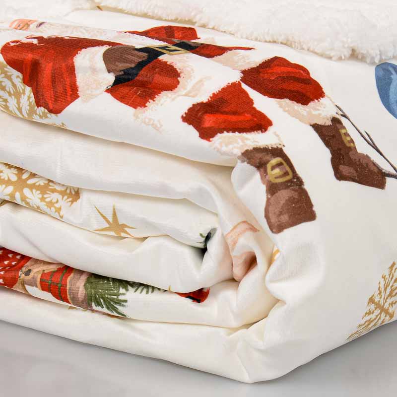 Plaid sherpa imprimé père-noël