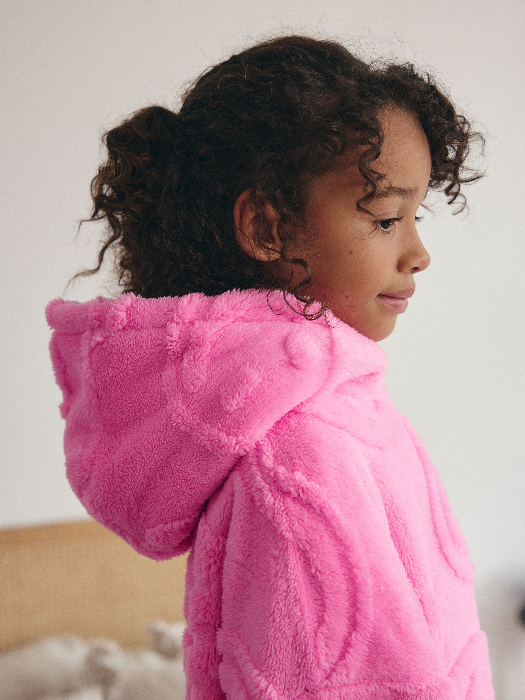 Roze Happy Face - Jacquard fleecedeken met capuchon (3-16jr)