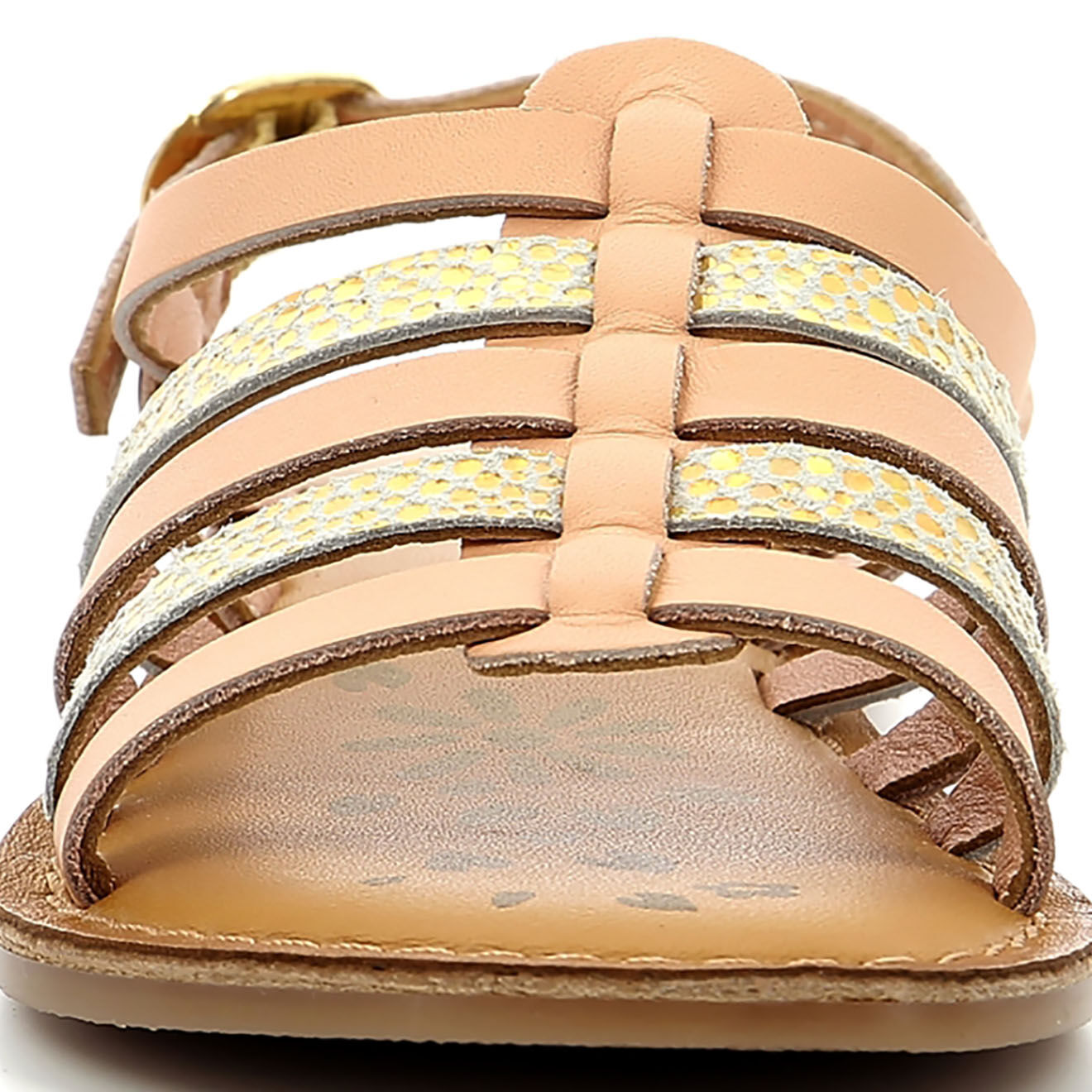 Kickers Sandales en Cuir Dixon nude/argenté