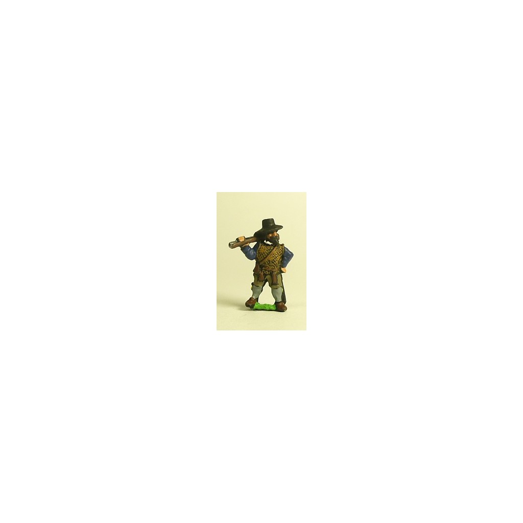 Spanish & English 1559-1605AD: Musketeer in Hat with shouldered Arquebus
