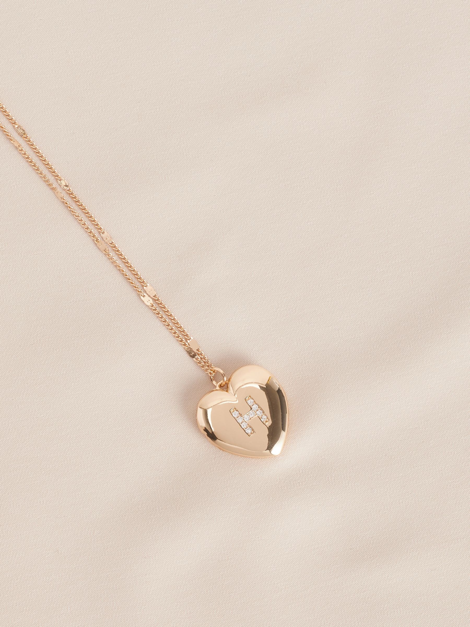 Goudkleurig - Initial Heart Locket Necklace