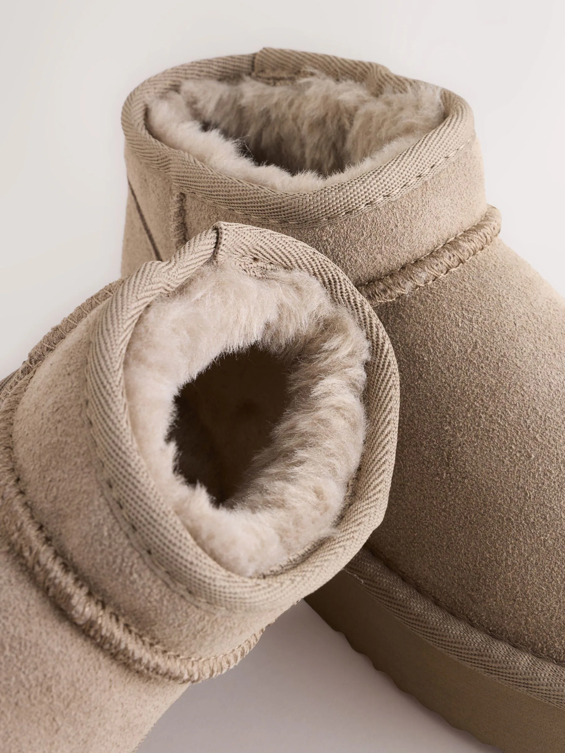 Lichtbruin - Lage schoenen mini warmgevoerde waterafstotende suède Boots