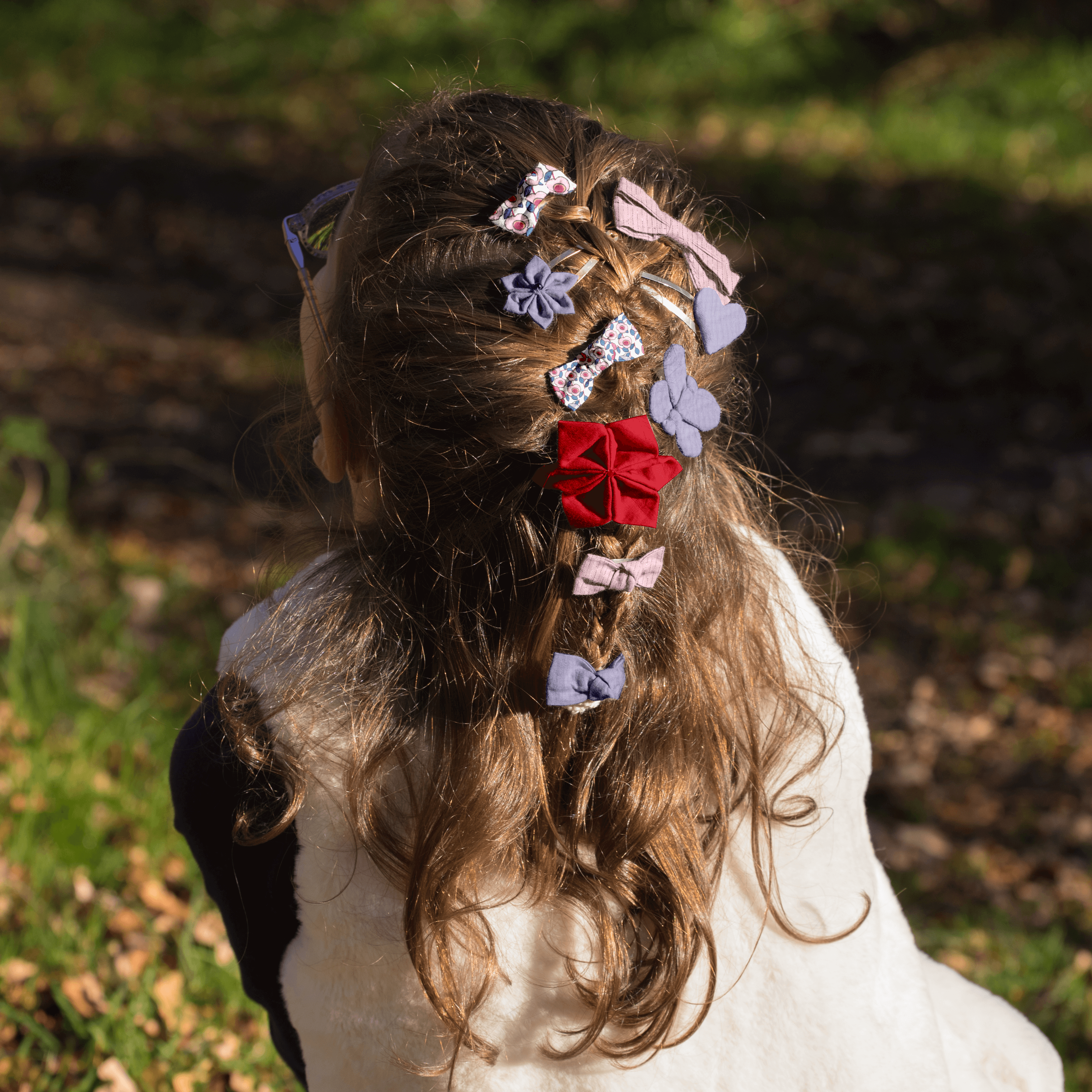 Barrette Fleur Étoile 4 Rouge Tangerine