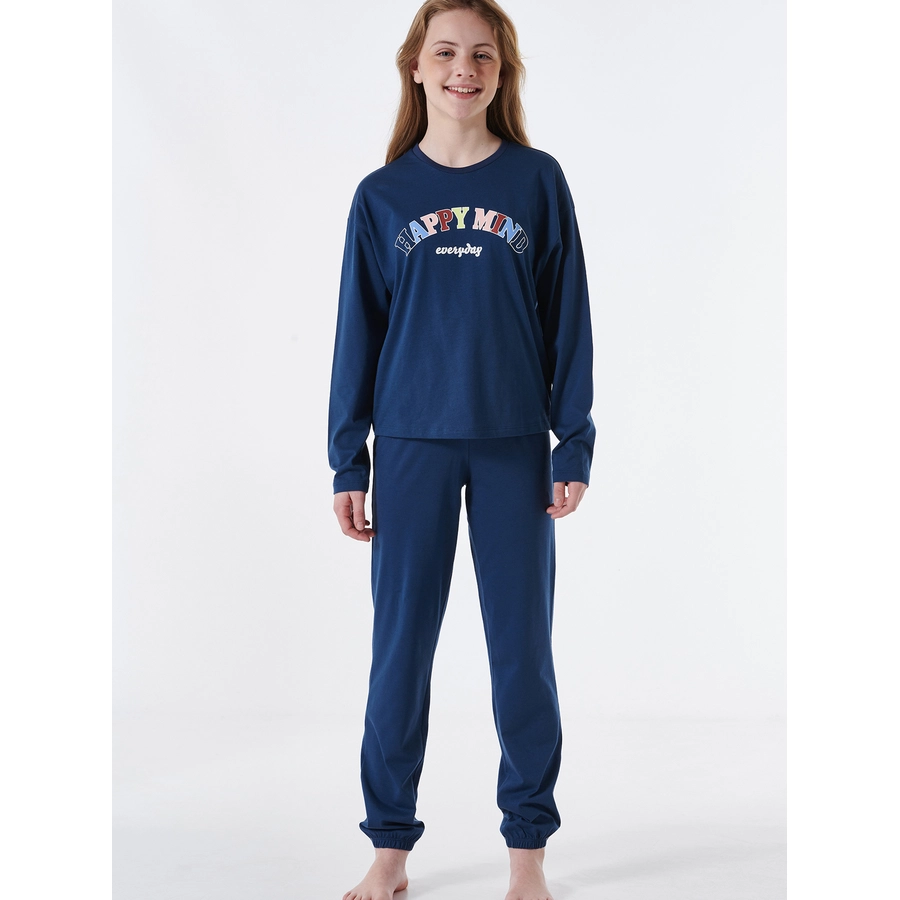 Schiesser Pyjama Organic Cotton nachtblau