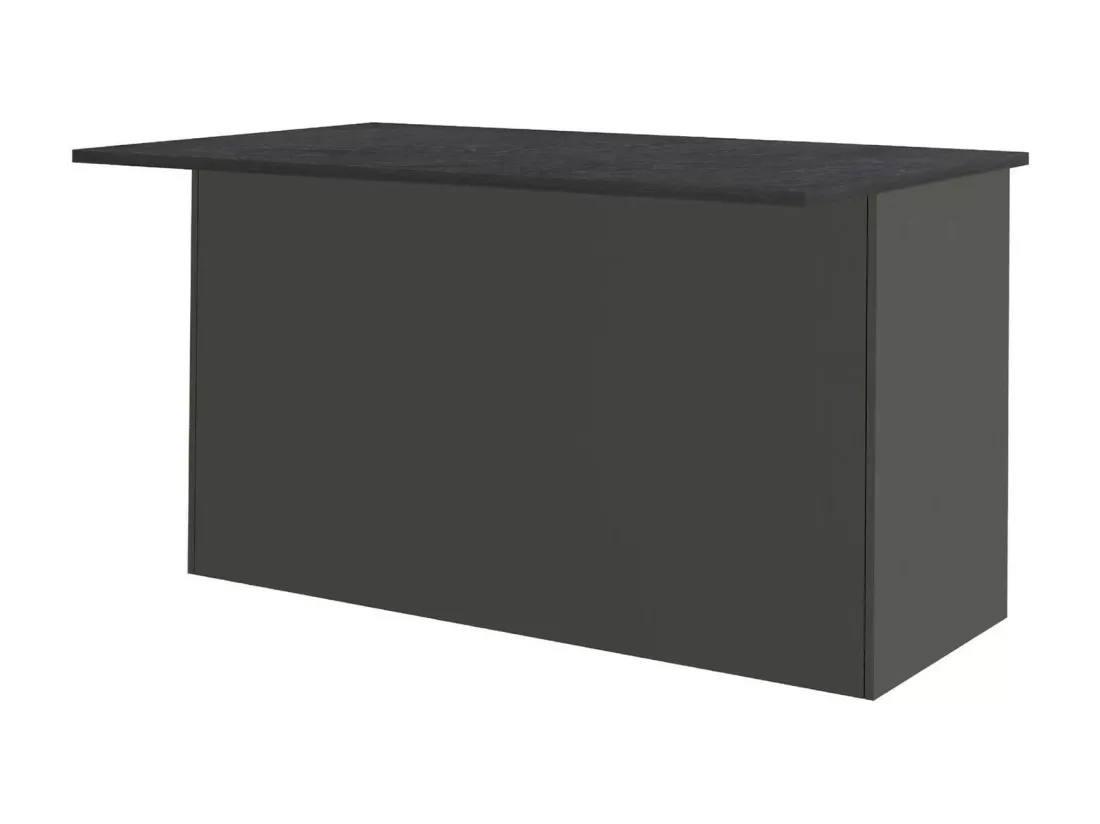 Îlot de cuisine Dcarnelo, Armoire polyvalente, Meuble de kitchenette, Table auxiliaire, 100% Made in Italy, 155x90h90 cm, Anthracite et Ardoise