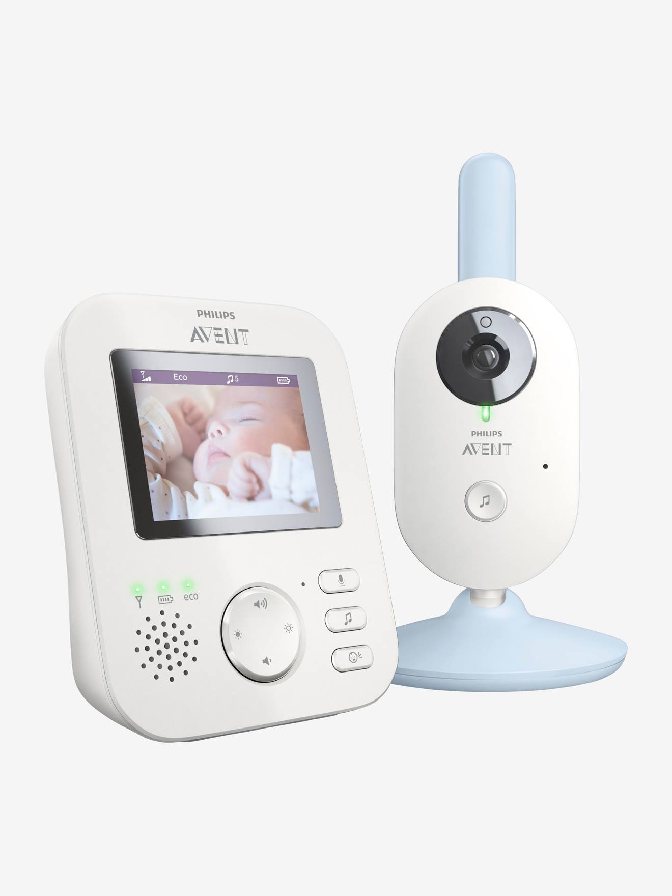 Monitor de vídeo digital para bebês Philips AVENT FHSS SCD835, azul claro liso