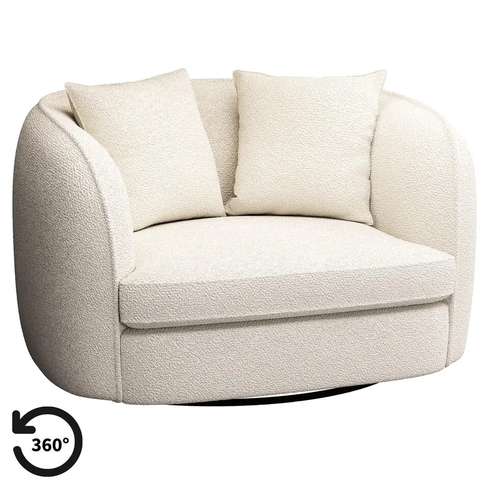 Draaibare Loveseat Enzio - stof Sirena - crème