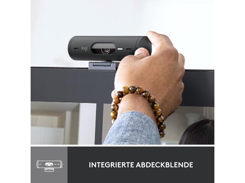 Logitech Webcam Brio 500 Graphite Full HD-Webcam mit RightLight 4 und HDR