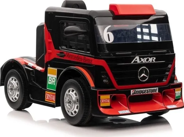 Lean Cars Enkelt elbil til børn Mercedes-Benz Axor XMX622, rød