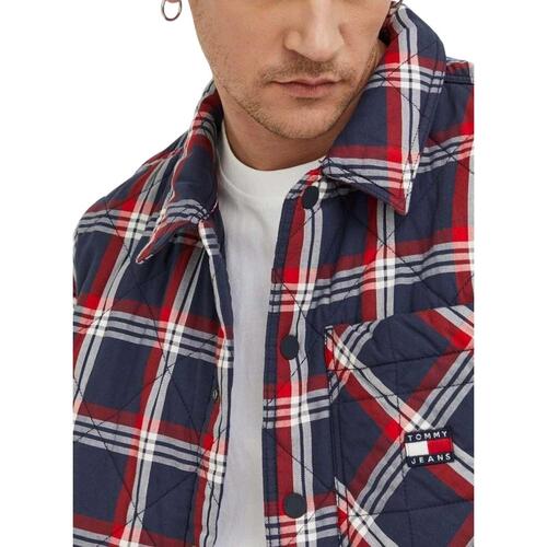 Tommy Jeans - TJM PADDED CHECK OVERSHIRT Desert Azul