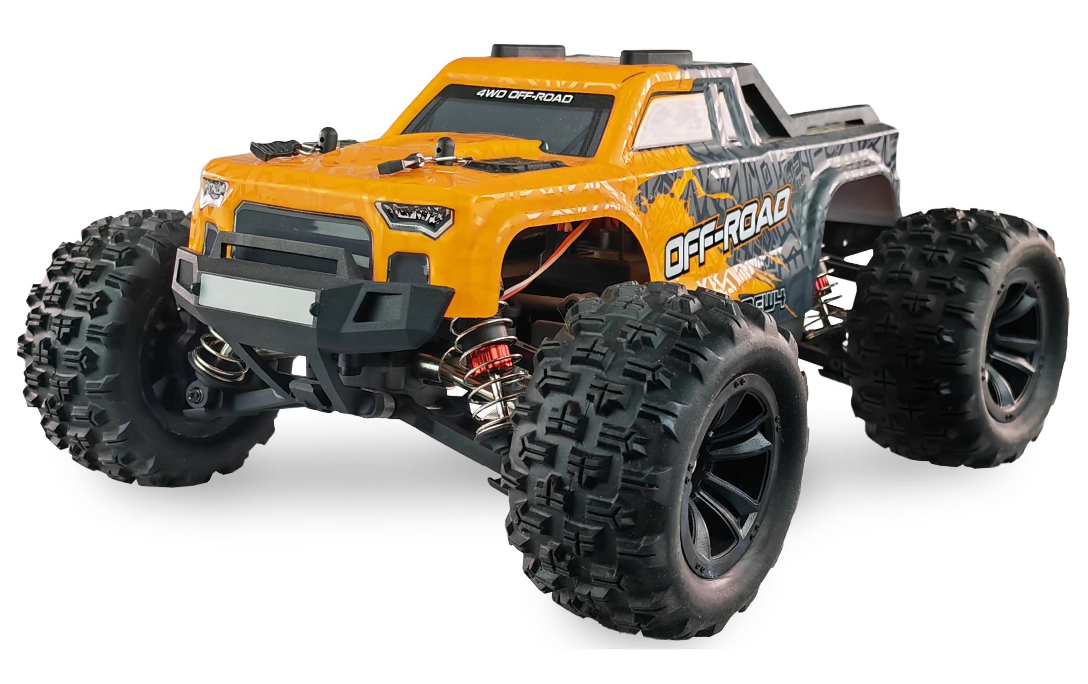 Monster Truck MEW4 Brushless 4WD RTR, 1:16Off-Road Modell mit solidem Antriebsstrang aus Metall