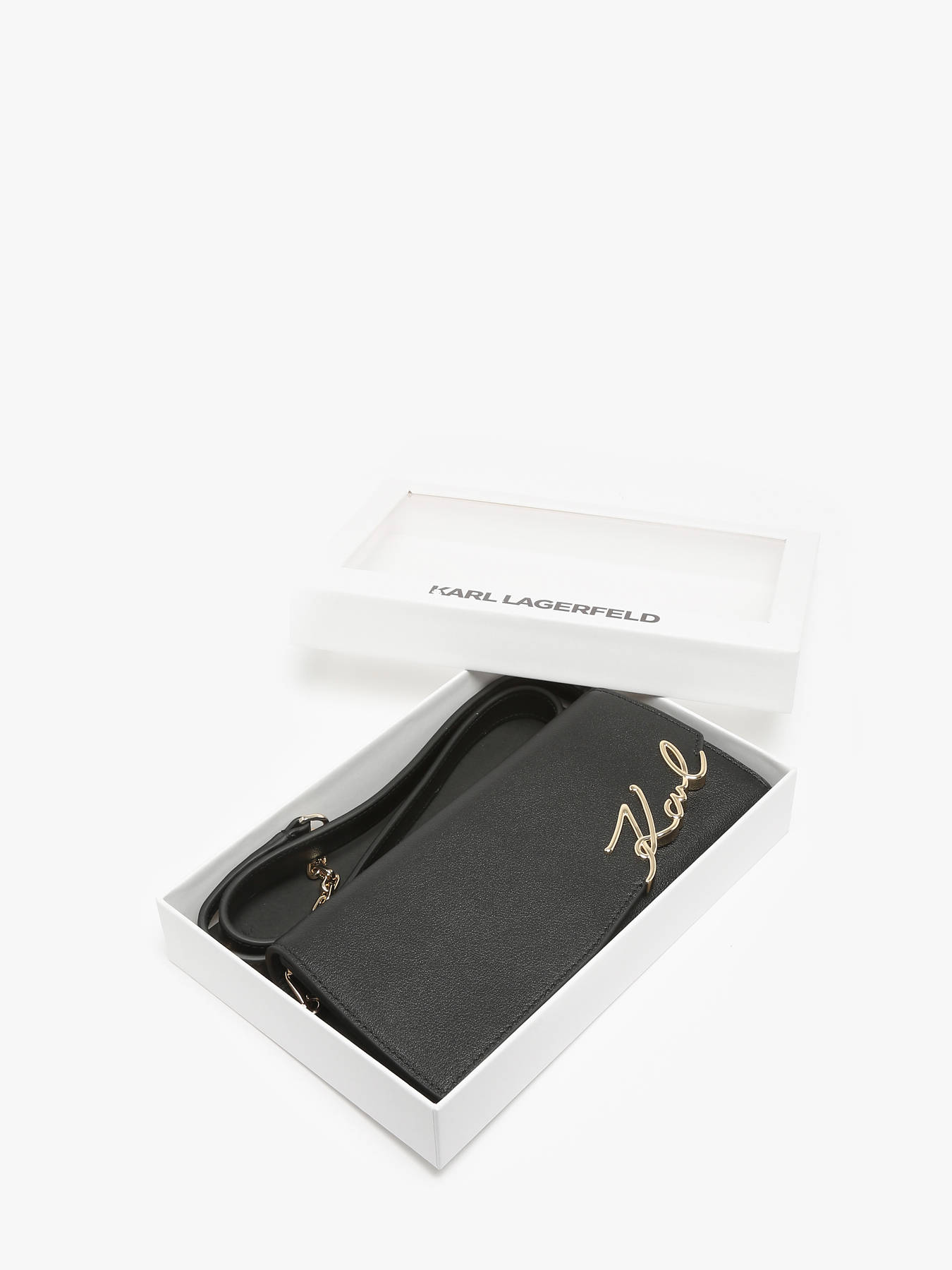 Sac bandoulire K signature cuir KARL LAGERFELD