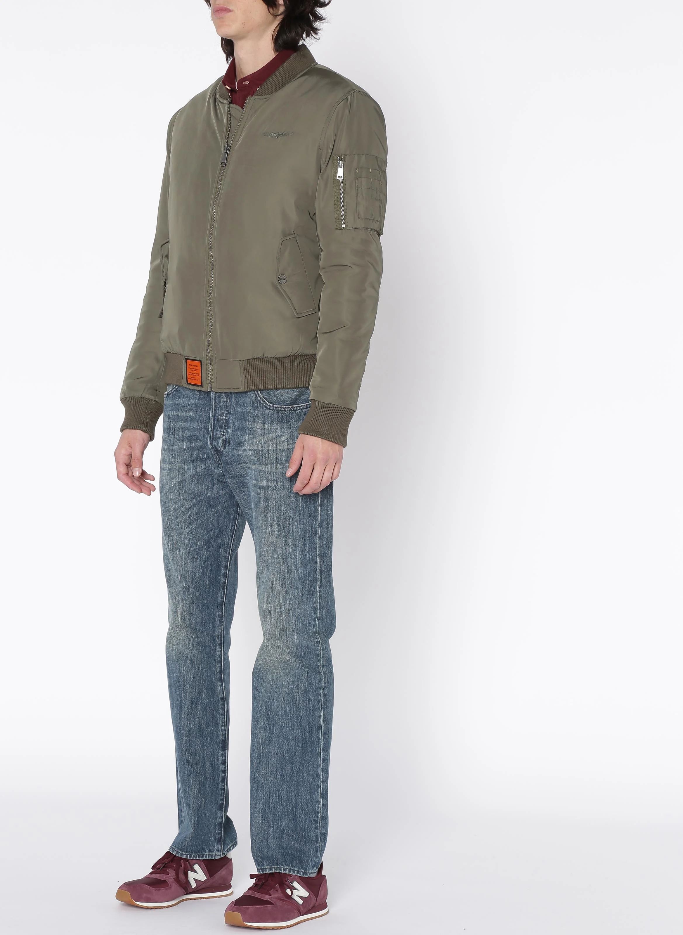 ORIGINAL - Bomber col teddy regular-fit zippé | Kaki