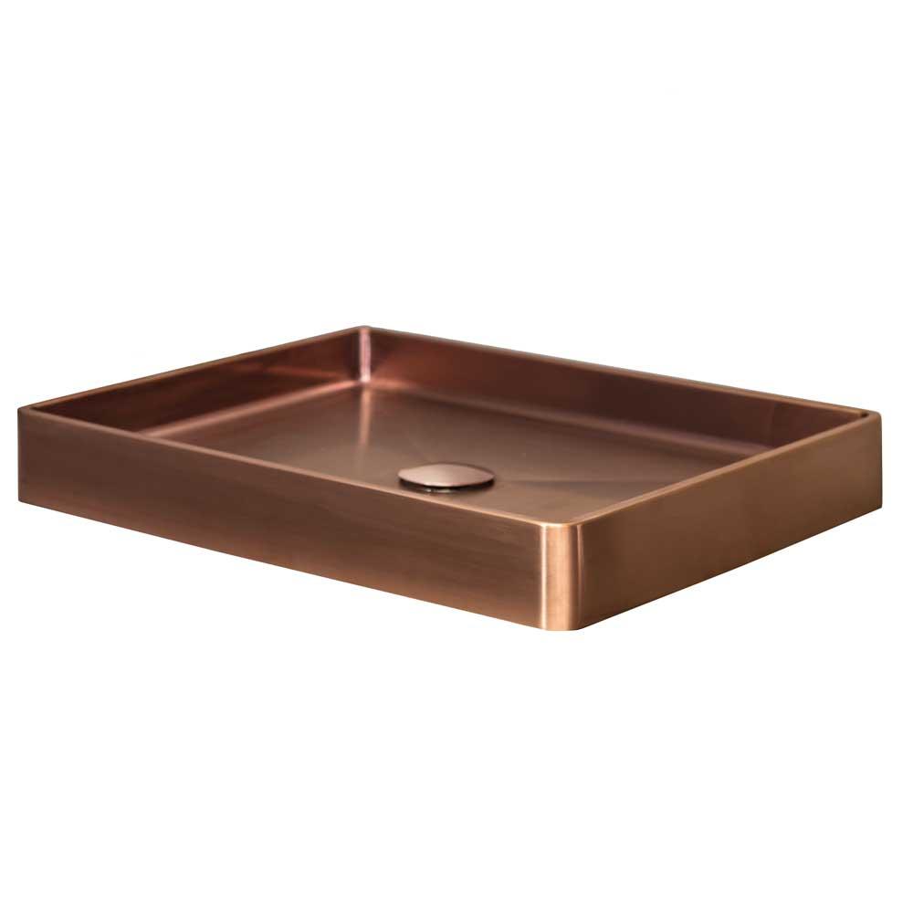Qisani Vanity opbouw wastafel 52x41x7cm copper