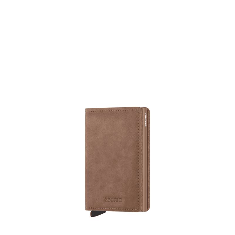 Porte-cartes Slimwallet Vintage anti-RFID 10.2 cm Taupe