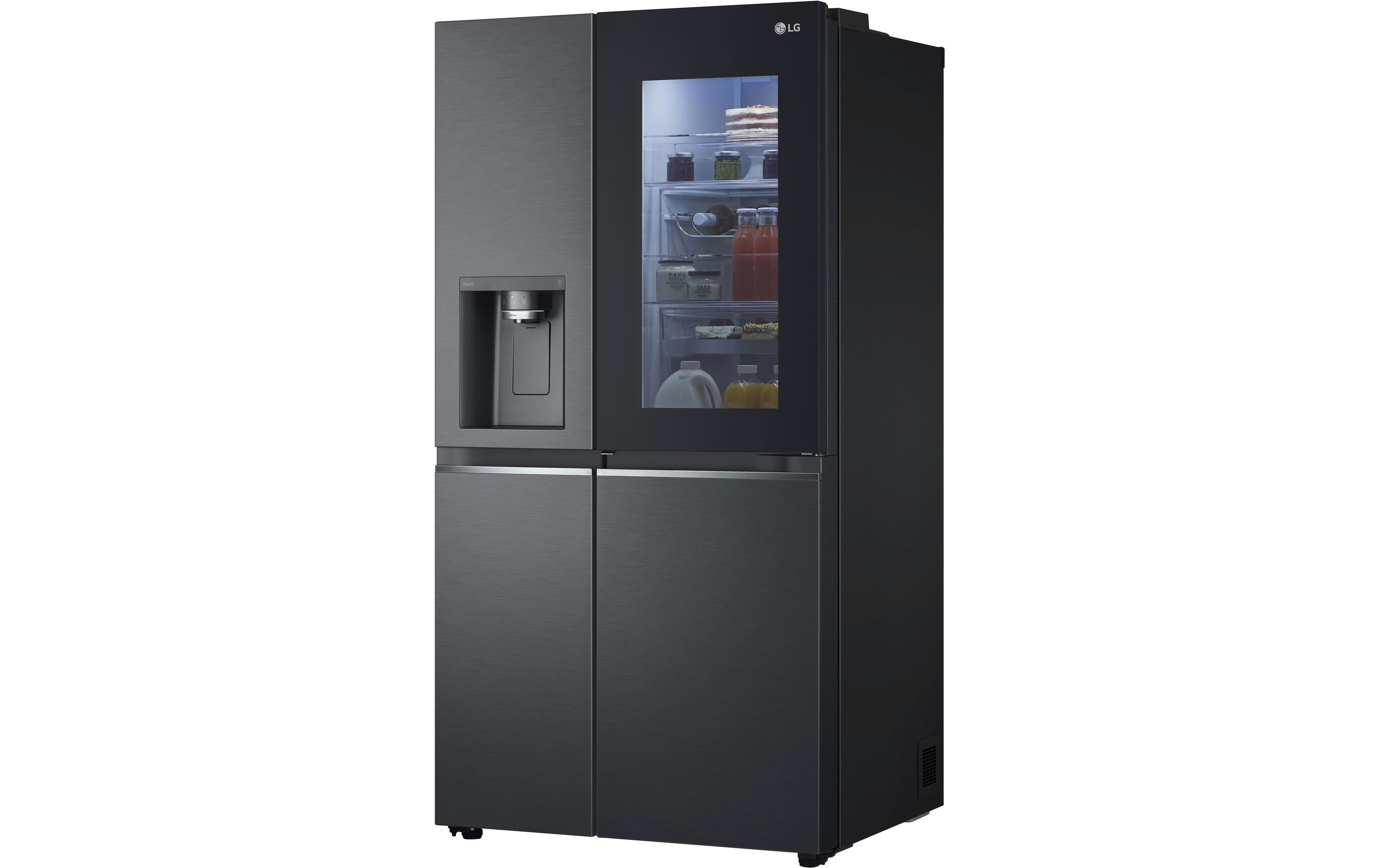 Foodcenter GSXV90MCDE Matte Black Steel<br>Side by Side Kühlgerät mit Fenster und Innenbeleuchtung
