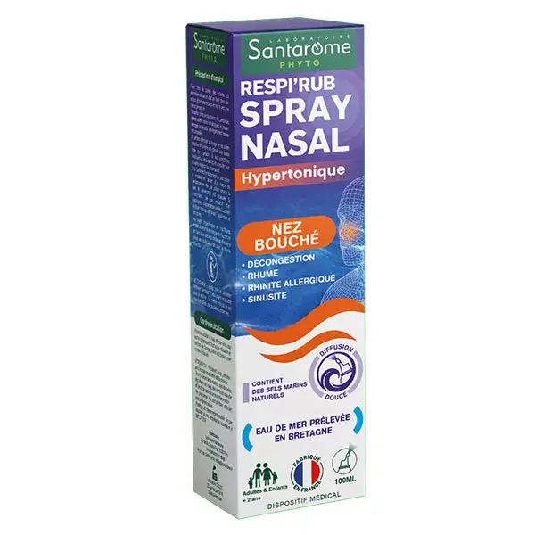 Spray Nasal Descongestionante Orgânico Santarome para narizes entupidos 100 ml