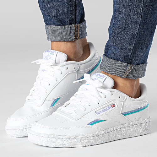 Baskets Club C 85 Vegan GY9733 Footwear White Lilac Glow Classic Teal