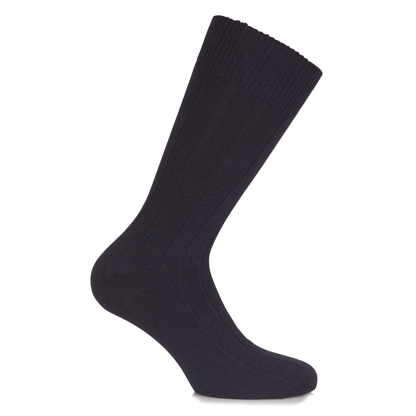 LHASA RIB - Chaussettes côtelées en laine et cachemire | Bleu