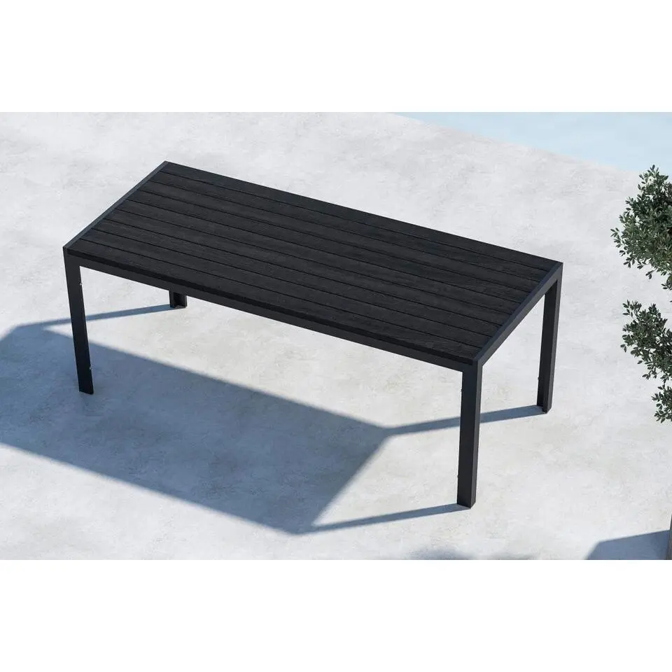 Svea - Farid tuintafel - 205 x 90 x 74 cm - zwart