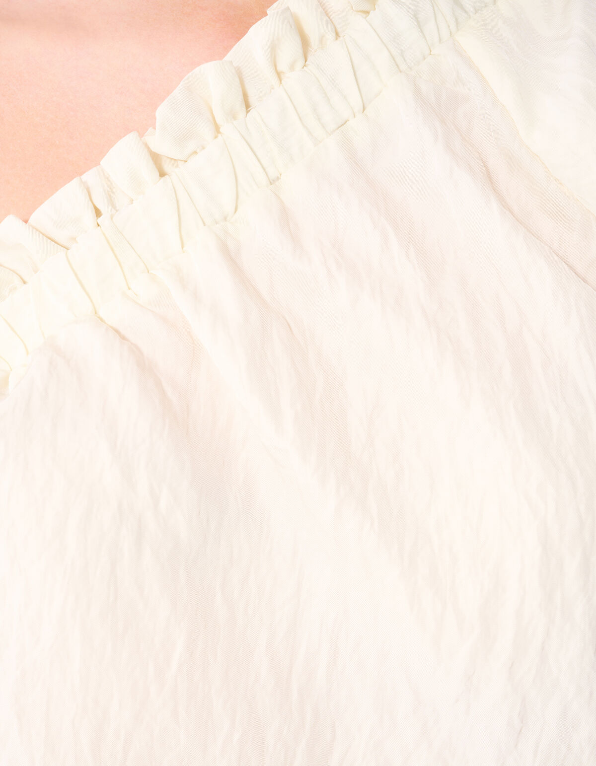 Asymmetrische Twist Puff Top Gebroken Wit