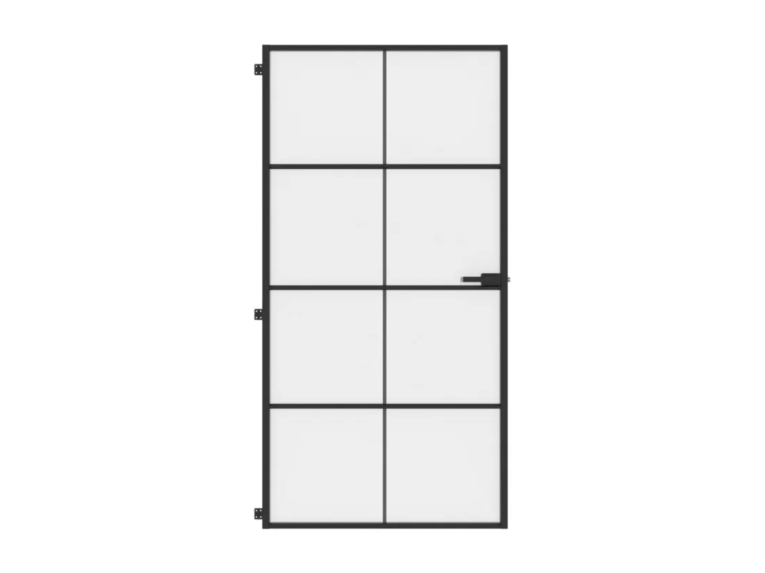 Porte intérieure mince noir verre trempé aluminium
