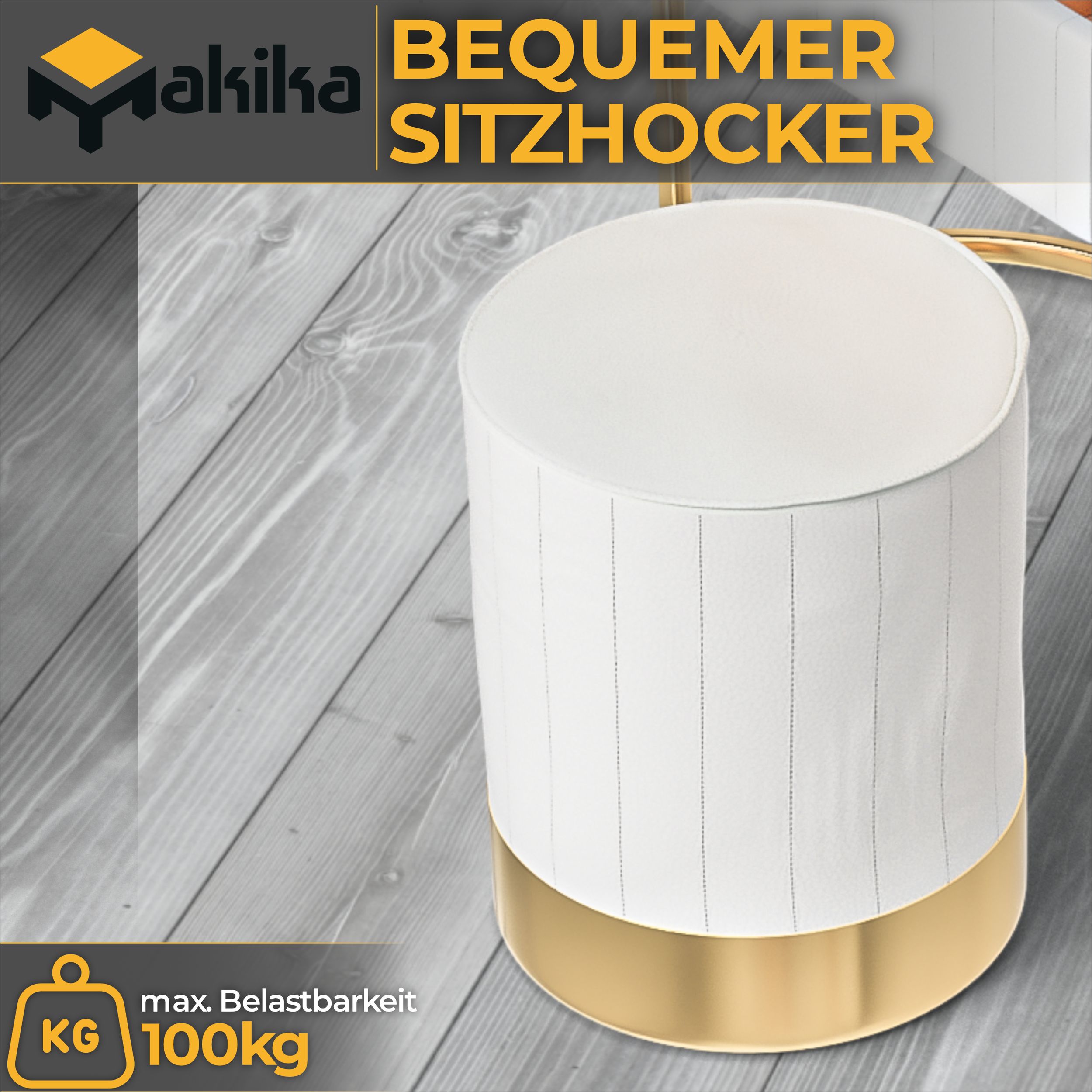 Makika Schminktisch JOLIE aus Kunstleder mit Sitzhocker und Spiegel