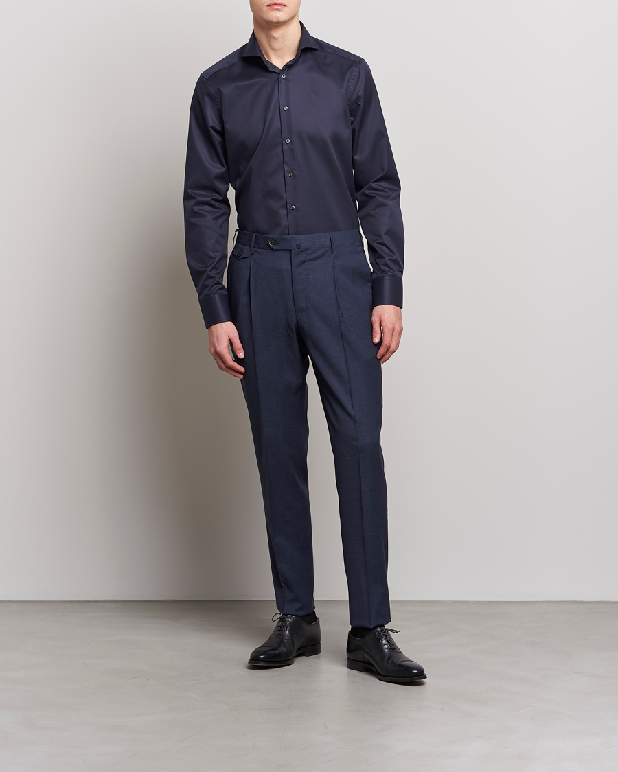 Stenströms Slimline Extreme Cut Away Shirt Navy