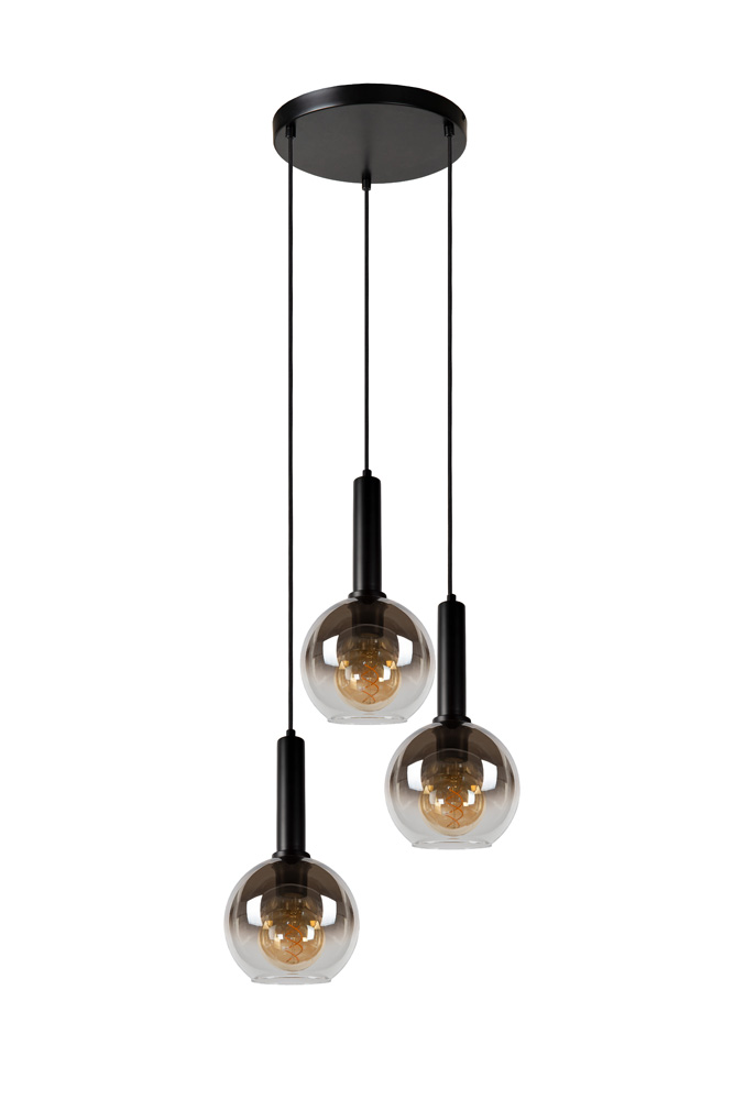 Lucide Marius hanglamp 48cm 3x E27 zwart