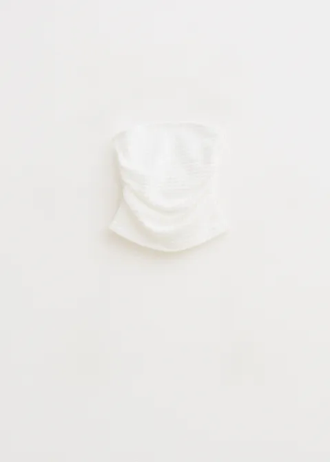 Bandeau top met structuur off-white (WIT.O)