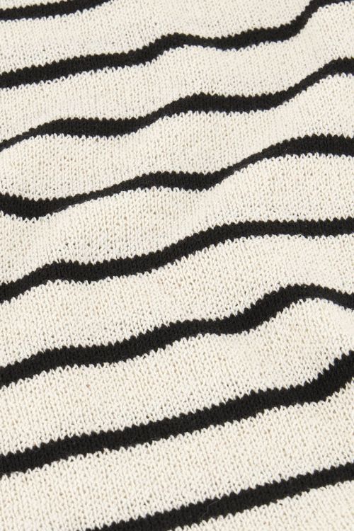 Zwart-beige gestreepte short met elastiek