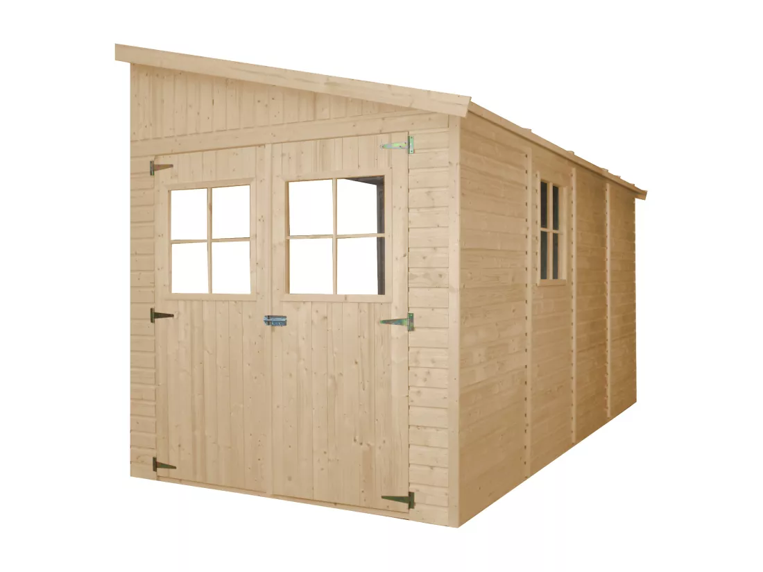 TIMBELA M340 Abri de Jardin en Bois (sans paroi latérale)- 8 m2