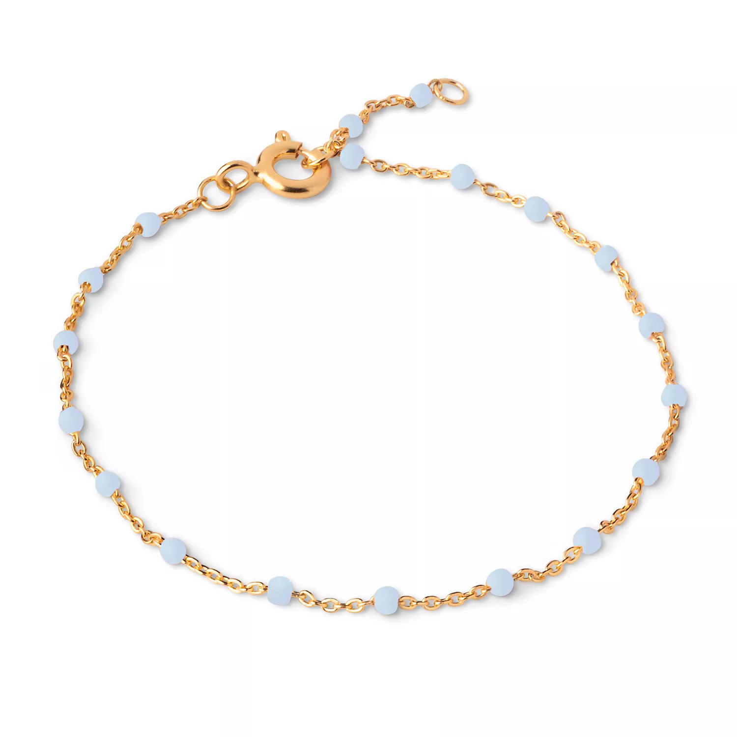 Enamel Ball Chain Sky Armbånd 18 kt. Forgyldt Sølv B66G_2-Sky