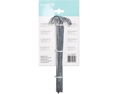 Gegalvaniseerde tentharingen, 10 stuks, 30 cm