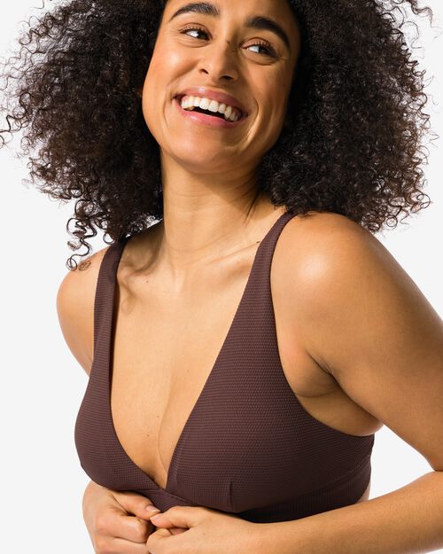 haut de bikini triangle femme haut marron foncé