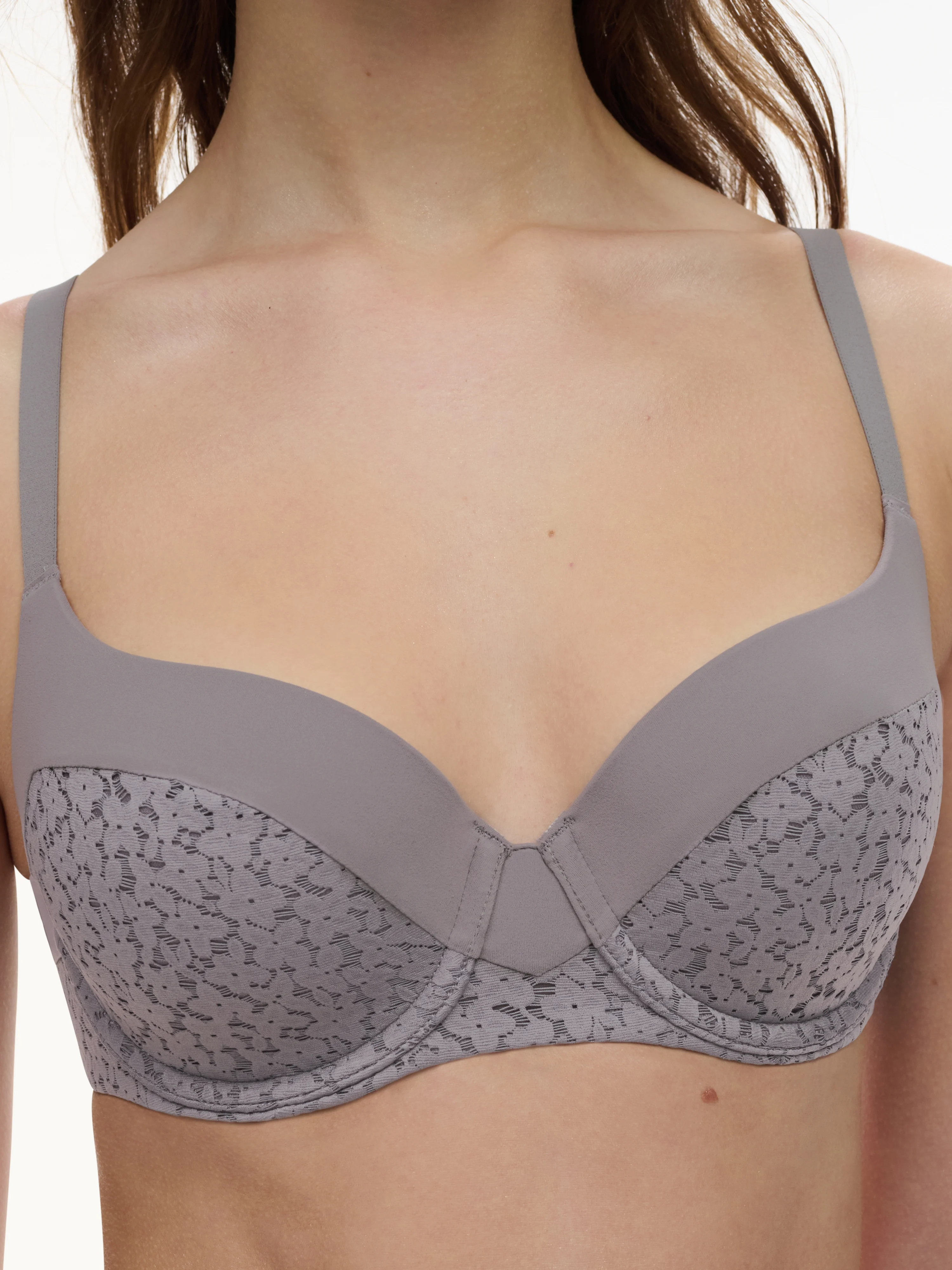 NORAH - Soutien-gorge coques emboîtant en dentelle | Gris