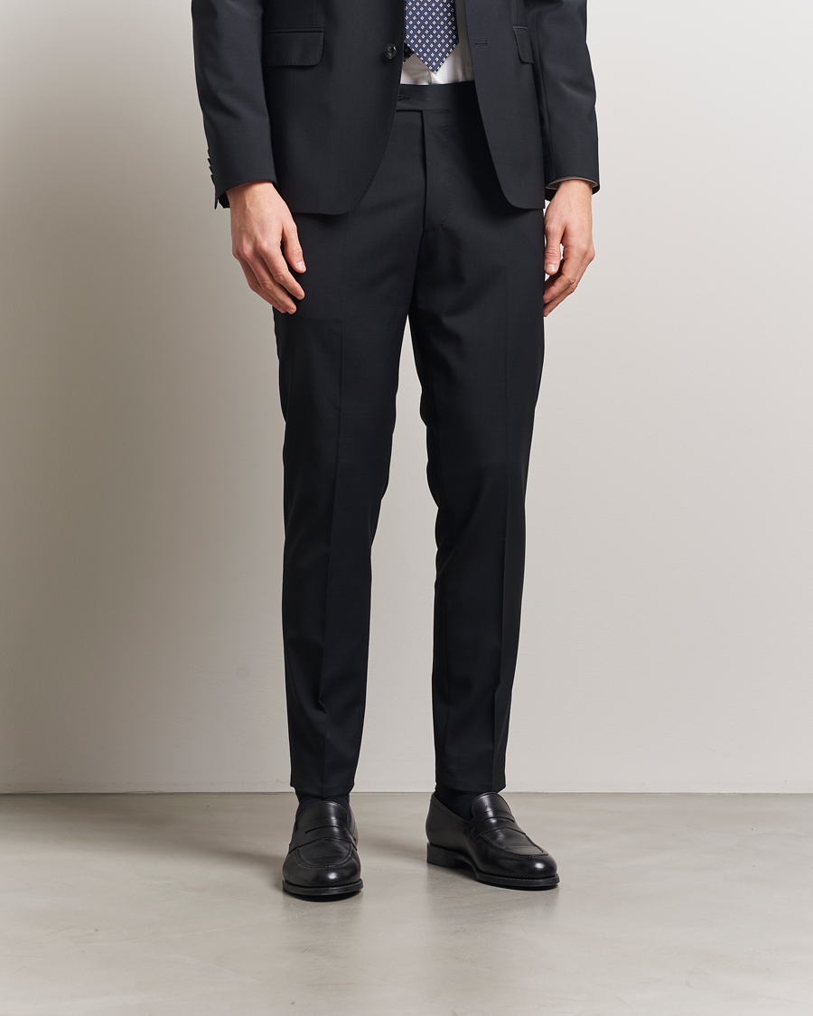 Oscar Jacobson Denz Wool Blend Trousers Black