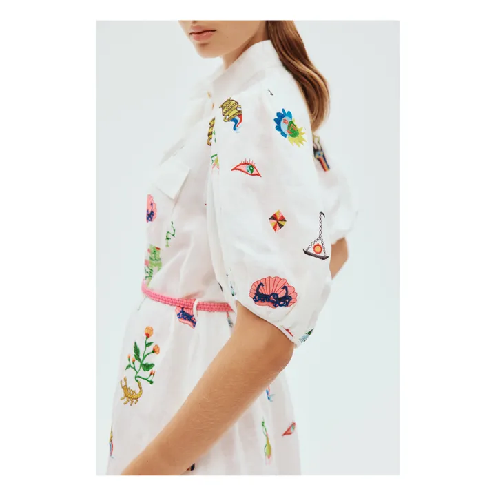 Alémais Robe Brodée Atticus Lin | Crème