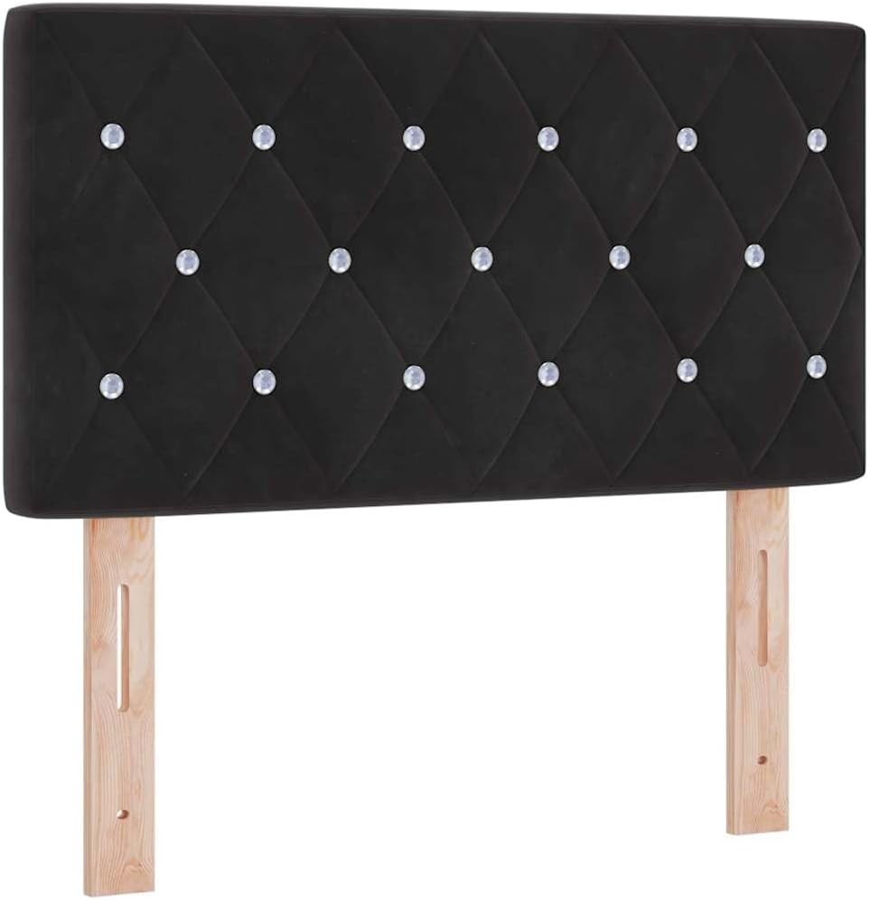 vidaXL Boxspringbett mit Matratze Dunkelgrau 80x200 cm Samt Schwarz, Höhenverstellbares Bett, Samtgestell, modernes Design, solide Bauweise, minimalistischer Stil, Schlafkomfort, Schlafzimmerlook