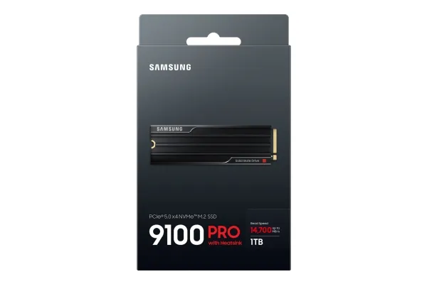 Samsung 9100 PRO MZ-VAP1T0 - SSD - krypteret - 1 TB - med køleplade - intern - M.2 2280 - PCI Express 5.0 x4 (NVMe) - 256-bit AES - TCG Opal Encryption 2.0 - sort