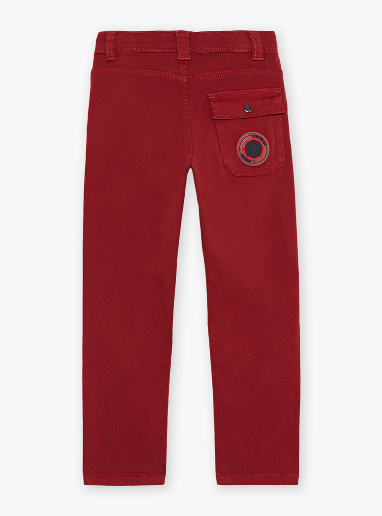 Pantalon regular rouge à bandes contrastantes