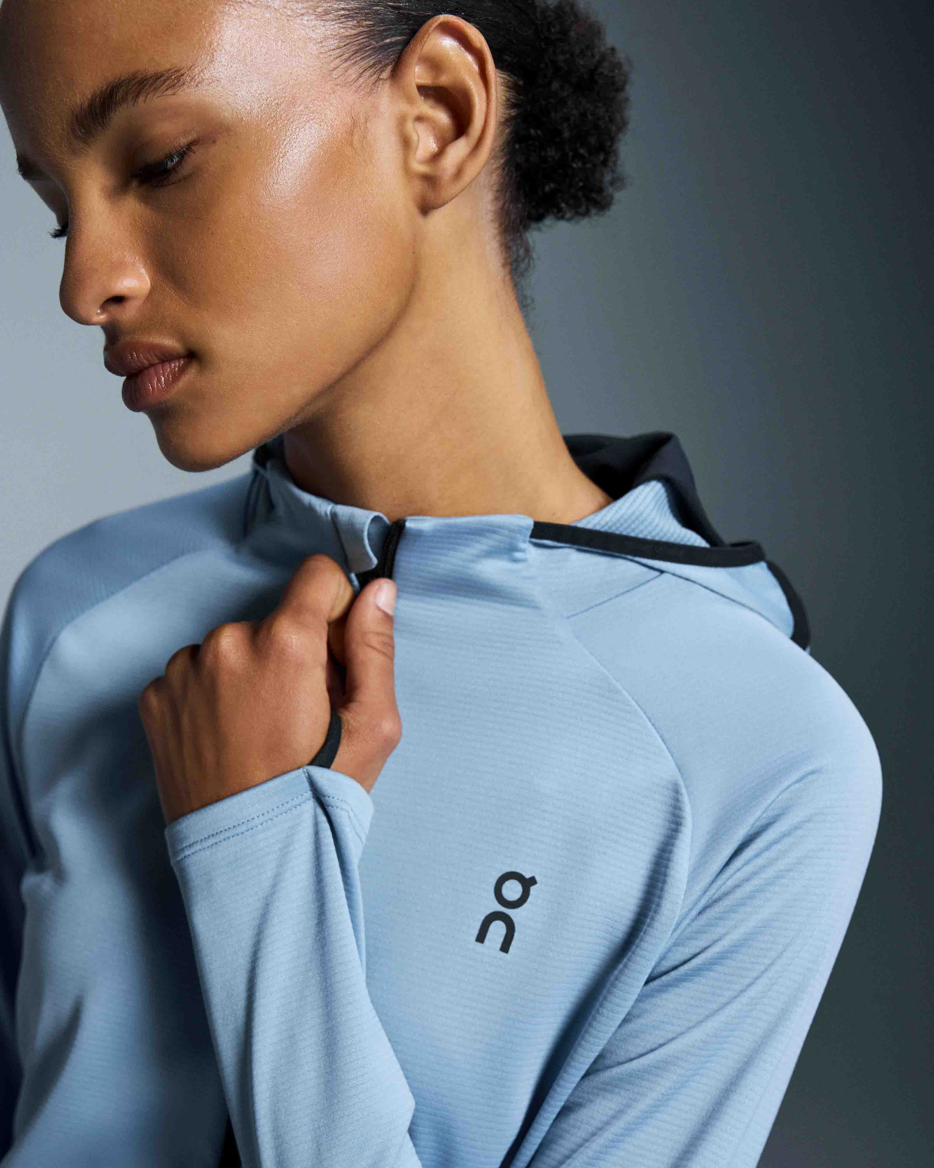 Climate Zip Hoodie Dame Chambray