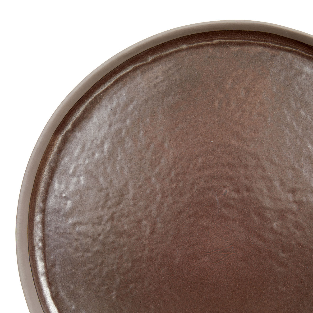 Pomax 2 Assiettes en Grès Porcelino Stellar bronze - D.33 cm