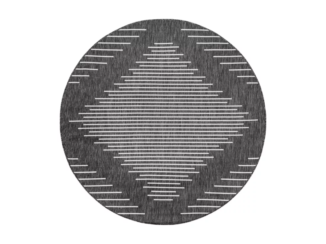 Tapis d'Extérieur - 122x122 - Anthracite - Tulum Symetry