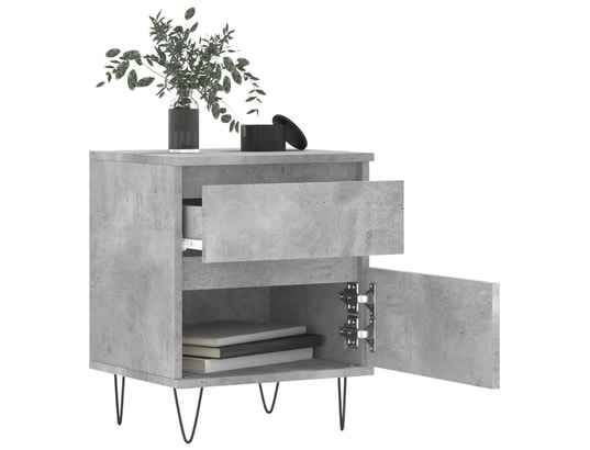VIDAXL - Tables de chevet 2 pcs gris béton 40x35x50 cm bois d’ingénie...