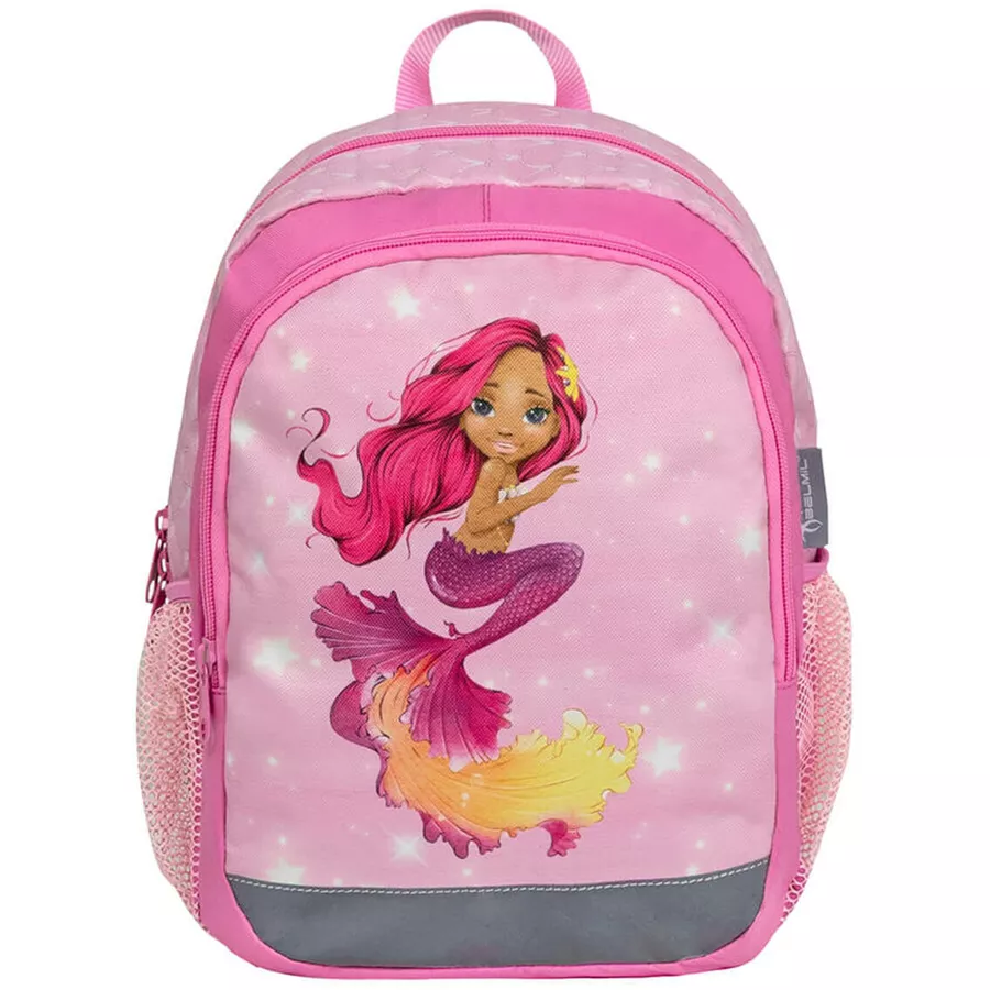 Belmil Kindergartenrucksack Kiddy Plus Kindergartenrucksack für 3-6 Jährige Kinder mit Brustgurt Pinky Mermaid