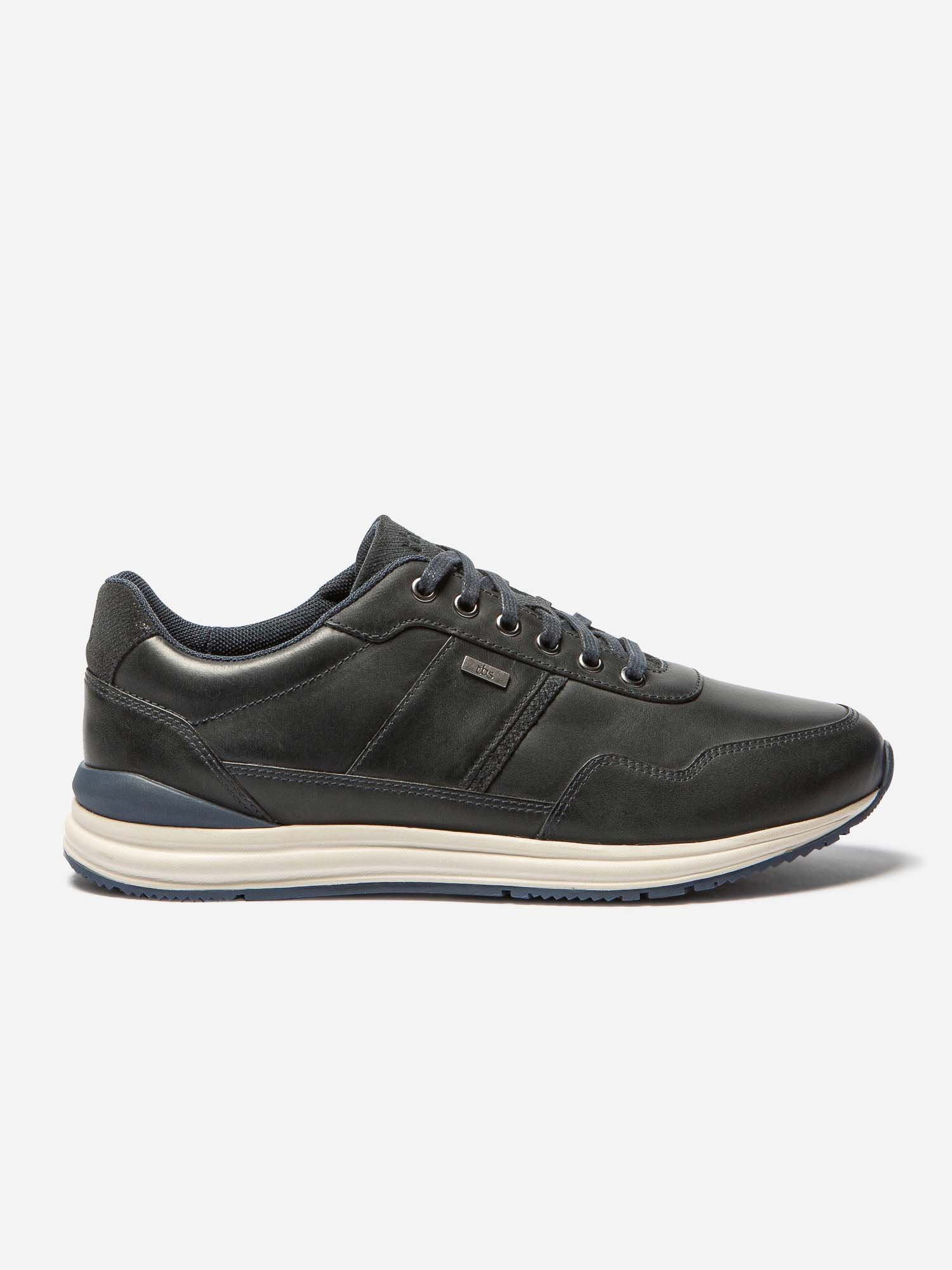 Tennis Homme Confort Cuir Marine